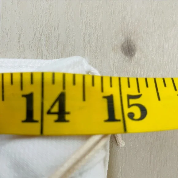 NWT Bohme Carmen Button White Bermuda Shorts Stretch Women's 29 Raw High Rise - Picture 10 of 15